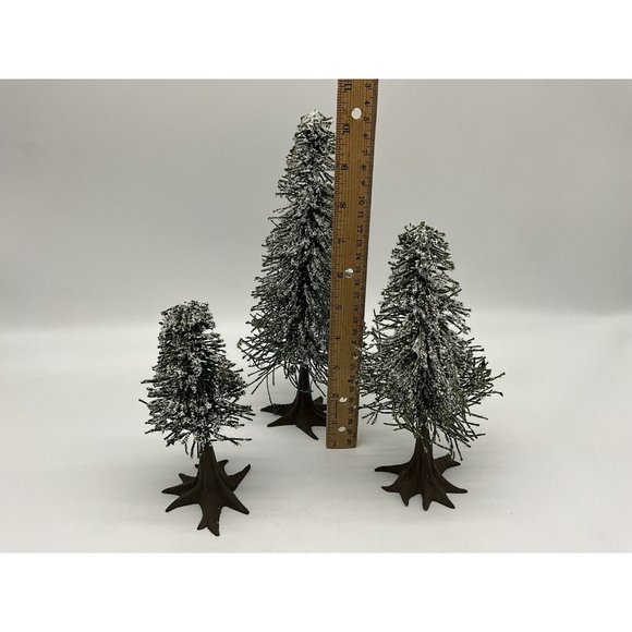 Department 56 Village Accessories Frosted Norway Pines #51756 Set of 3 VTG Trees - Picture 15 of 15